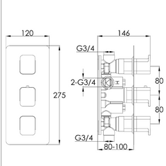 shower valve 2 outlet