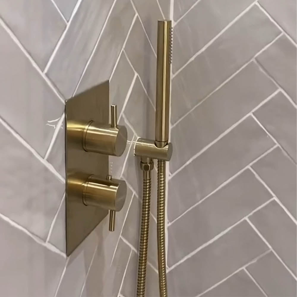 brushed brass concealed thermostatic shower valve