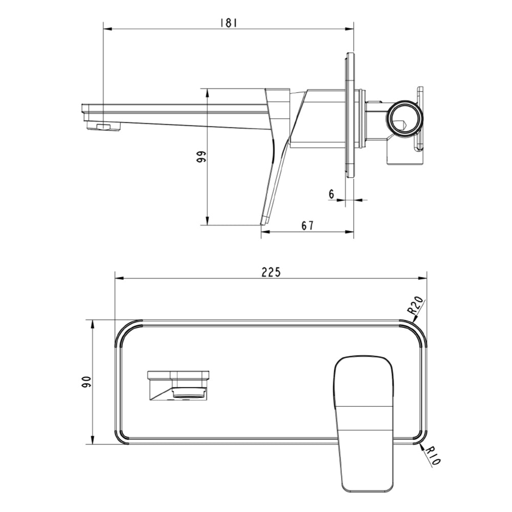 brushed gold basin tap wall mounted dimensions