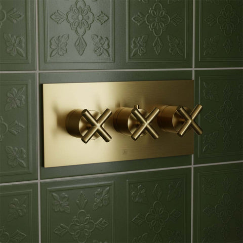 Thermostatic Concealed 3-Outlet Shower Valve Horizontal