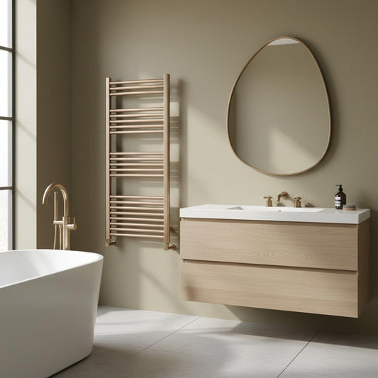 Gold Towel Radiator 1200mm x 500mm – Dual Fuel