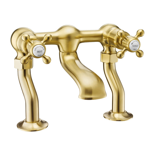 Aura Traditional Bath Filler Tap Brushed Brass