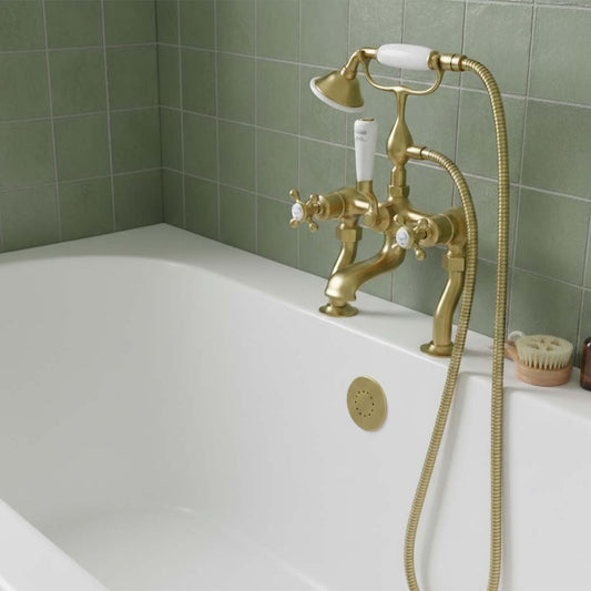 brushed brass bath shower mixer