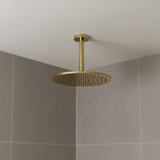 brushed brass ceiling shower arm 150mm