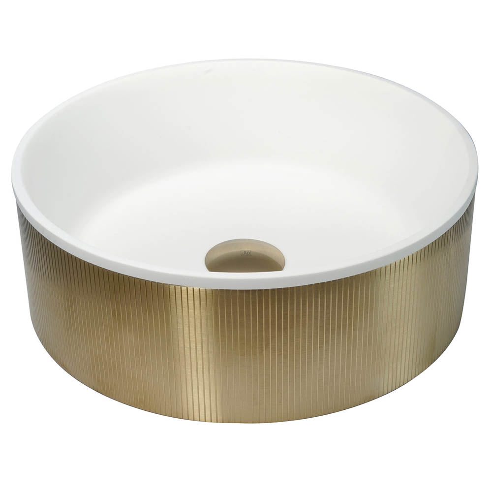 brushed brass counter top basin 