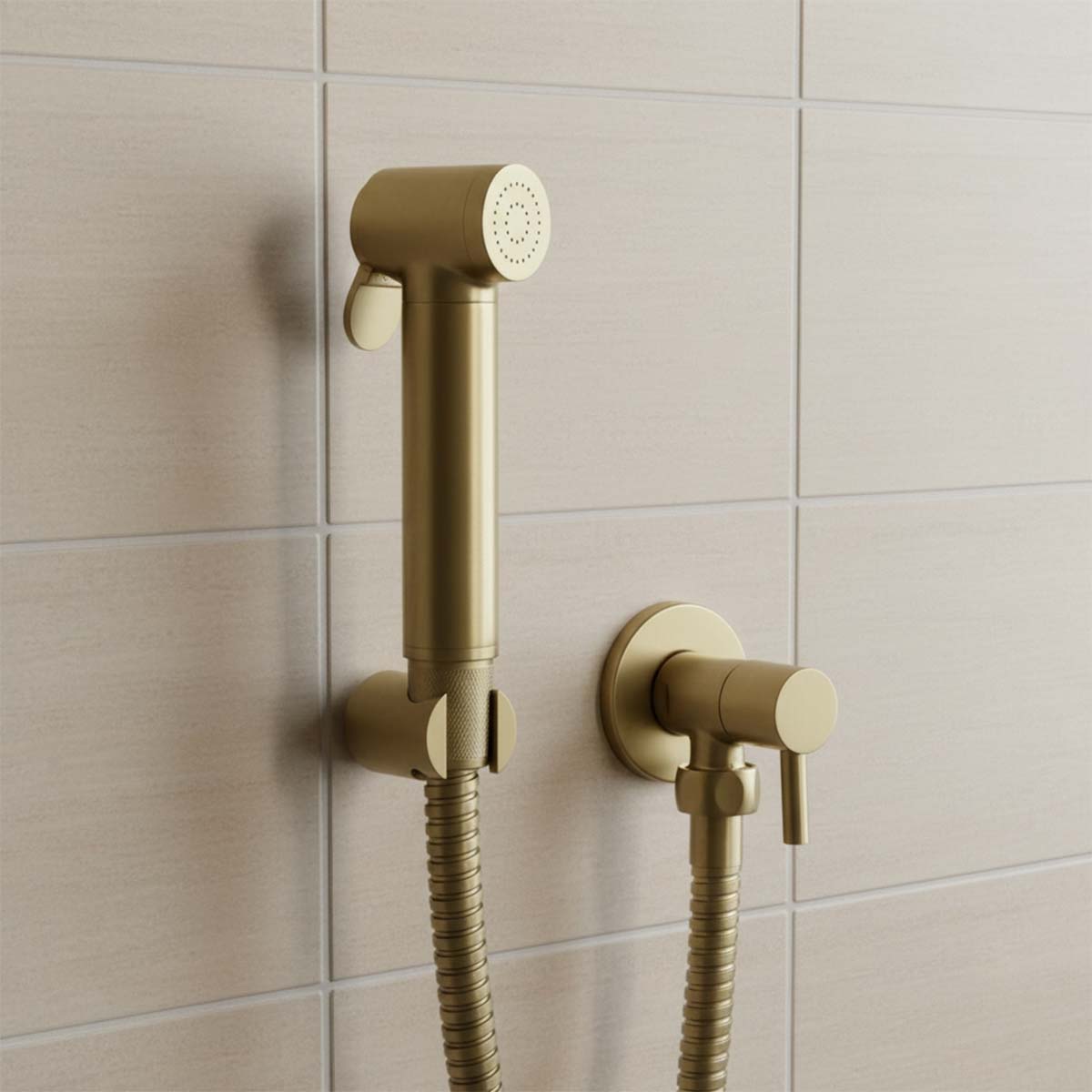 brushed brass douche spray