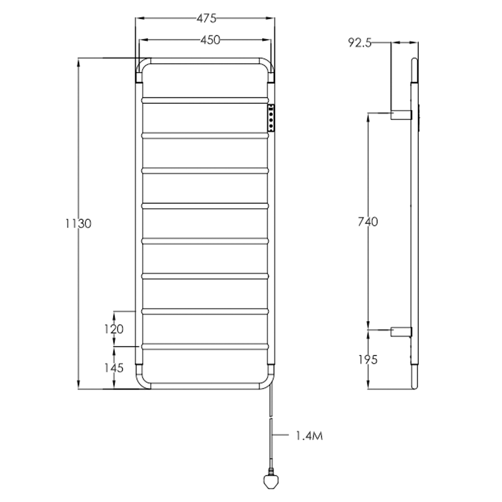 electric towel rail radiator gold