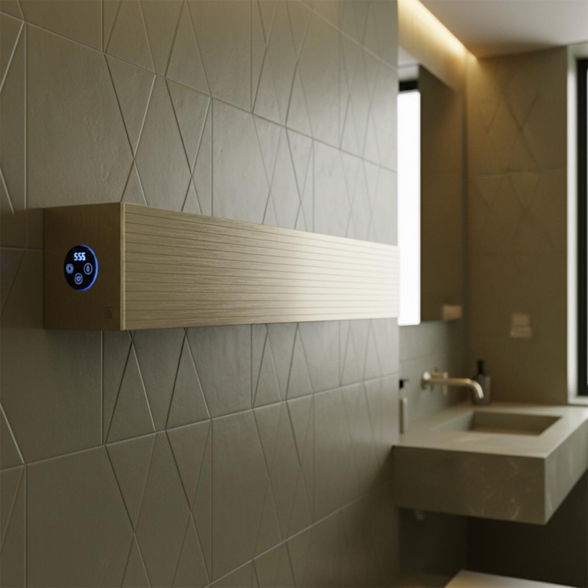 brushed brass electric towel warmer bar 