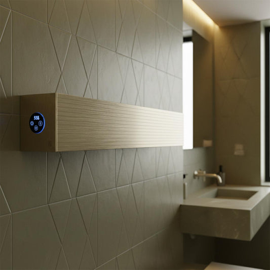 brushed brass electric towel warmer bar 