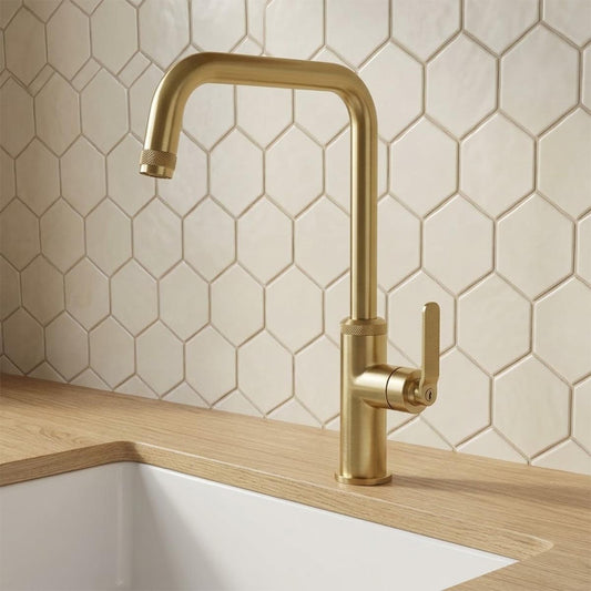 brushed brass mono kitchen sink tap 