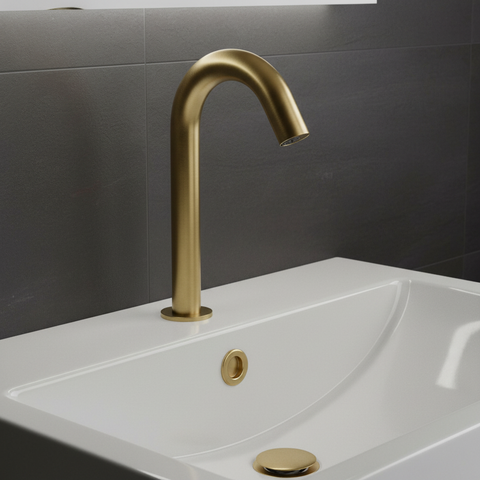 brushed brass motion sensor tap