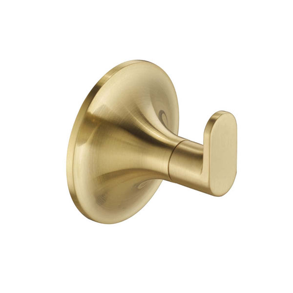 brushed brass single towel hook