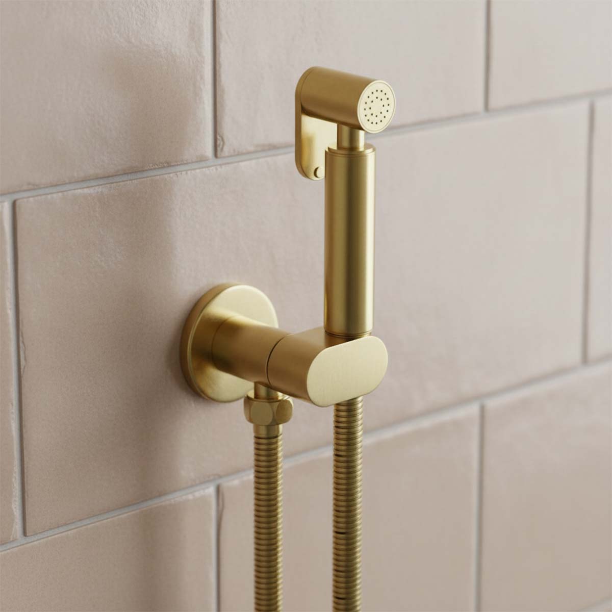 brushed brass shower douche kit