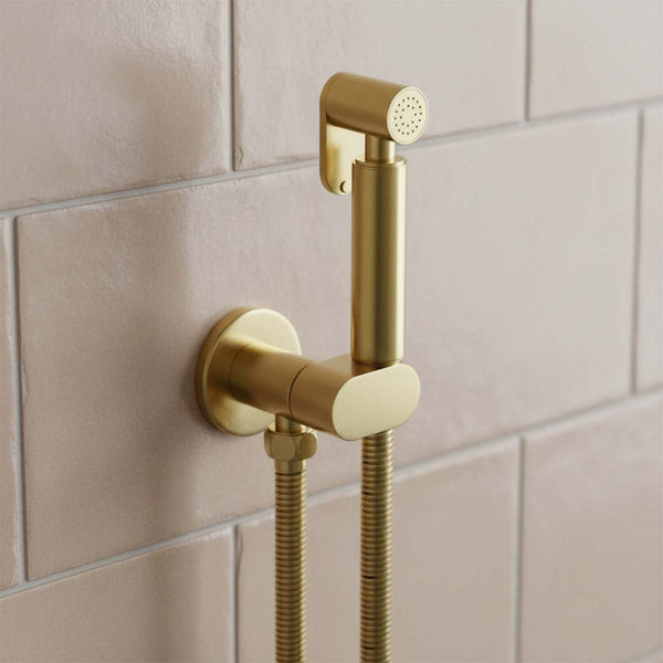 brushed brass shower douche kit