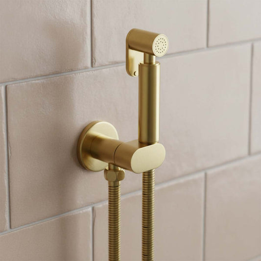 brushed brass shower douche kit