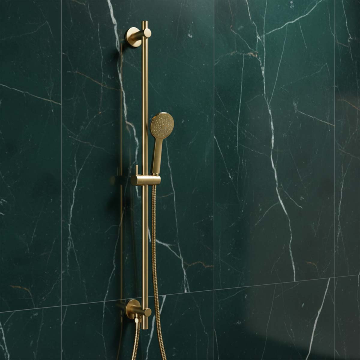 brushed brass shower riser rail