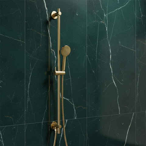 brushed brass shower riser rail