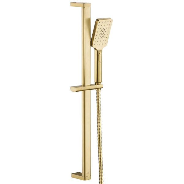 brushed brass shower riser rail kit