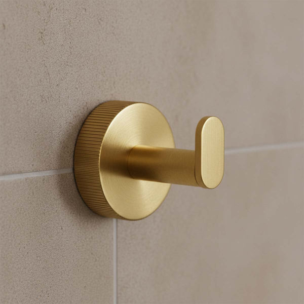 brushed brass single towel hook holder 