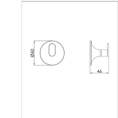 brushed brass single towel hook technical drawing