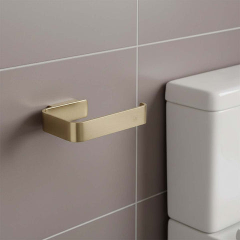 brushed brass square toilet roll holder