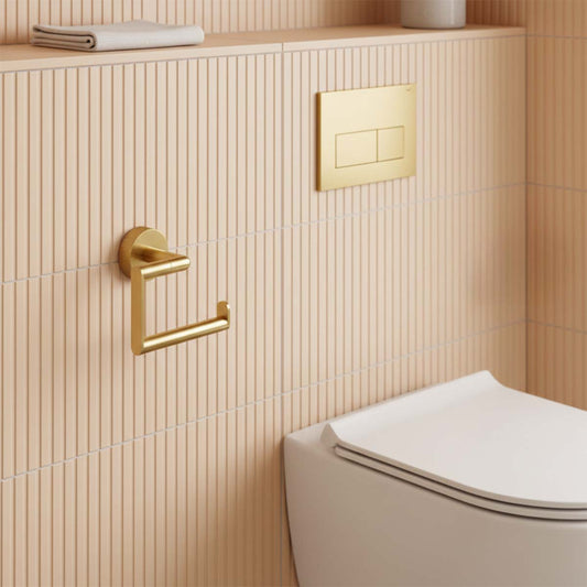 brushed brass toilet roll holder wall mounted 