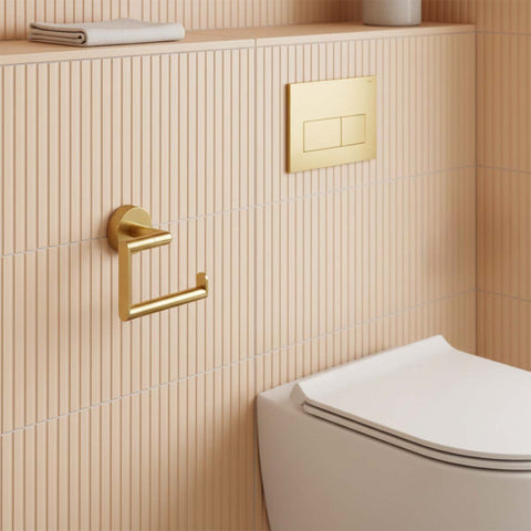 brushed brass toilet roll holder wall mounted 