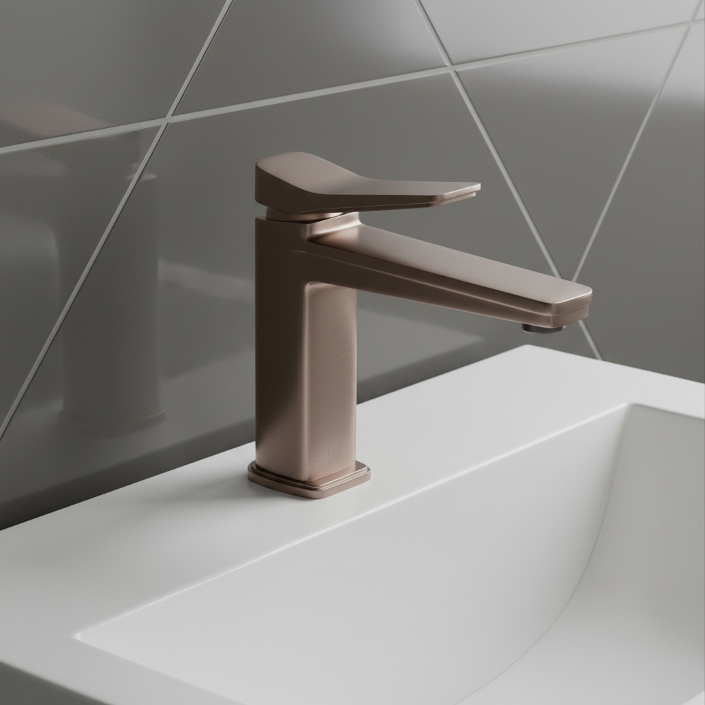 brushed bronze basin tap single lever