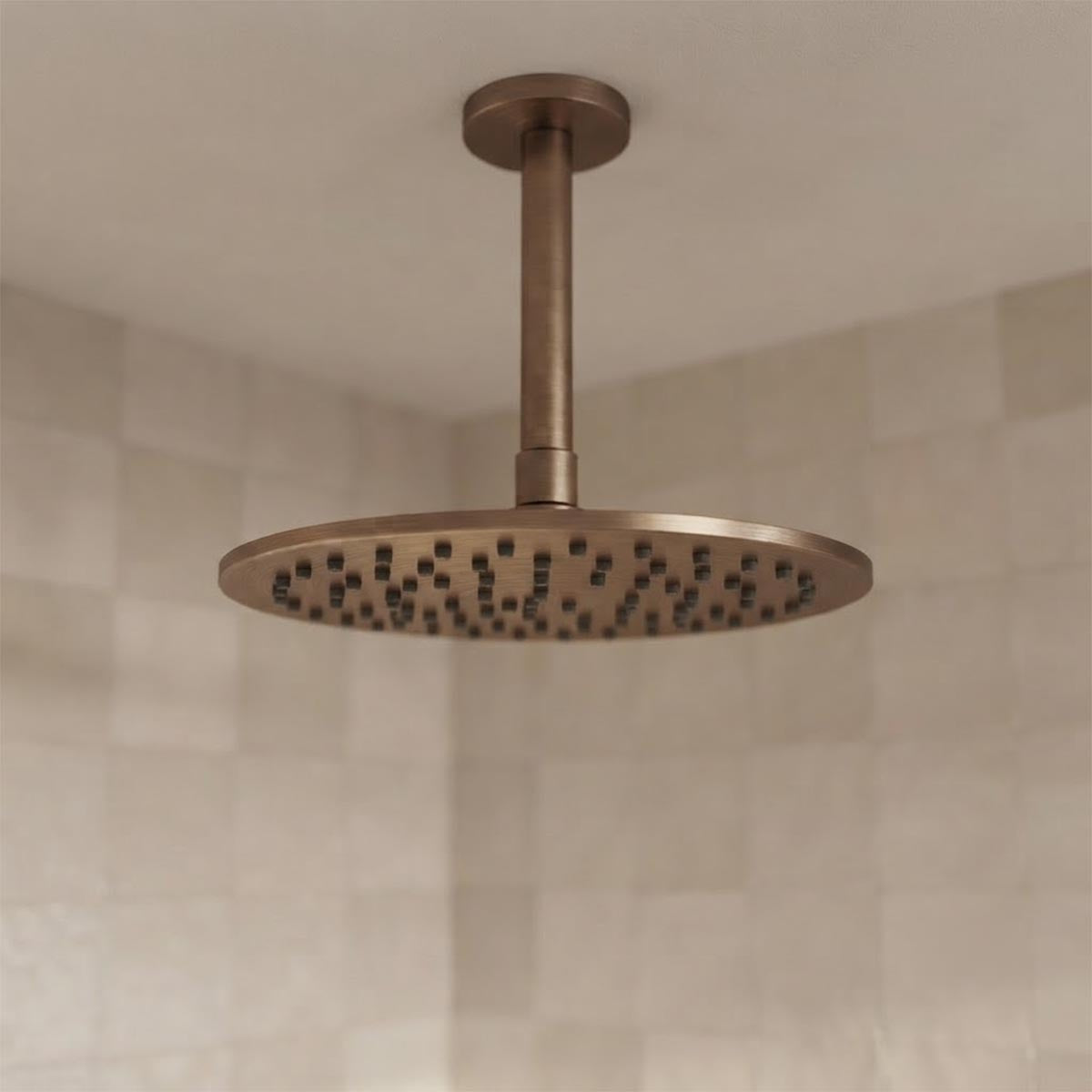 brushed bronze ceiling shower arm 