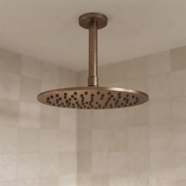 brushed bronze ceiling shower arm 