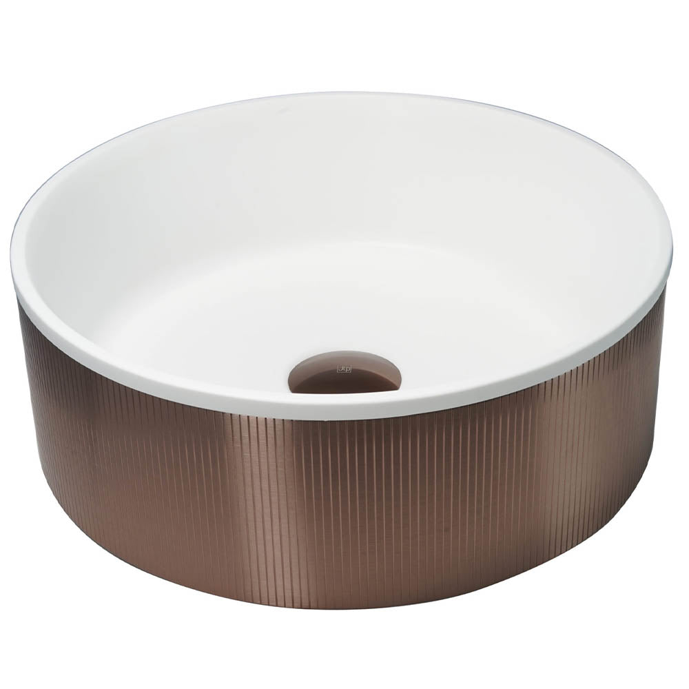 brushed bronze counter top basin 