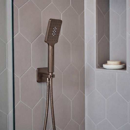brushed bronze handheld shower head