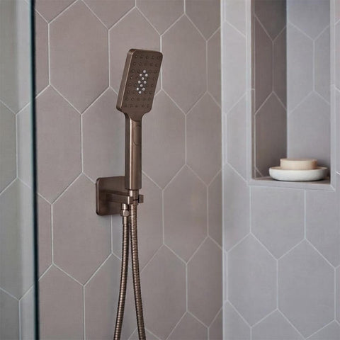 brushed bronze handheld shower head
