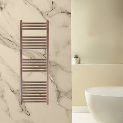 brushed bronze heated towel rail