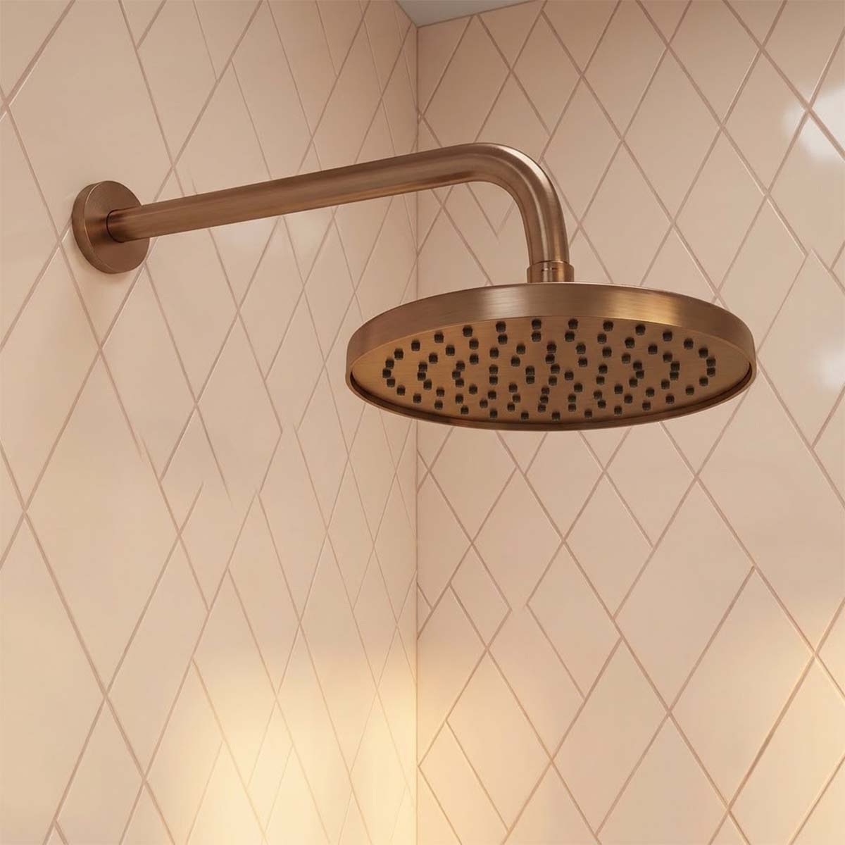 brushed bronze round shower head 260mm