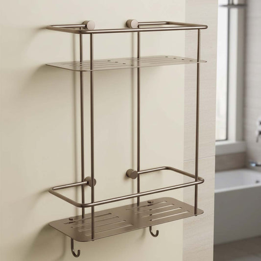 brushed bronze shower caddy