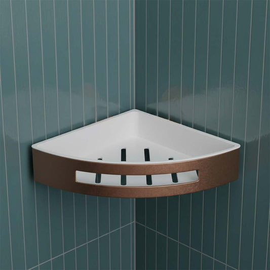 brushed bronze shower shelf