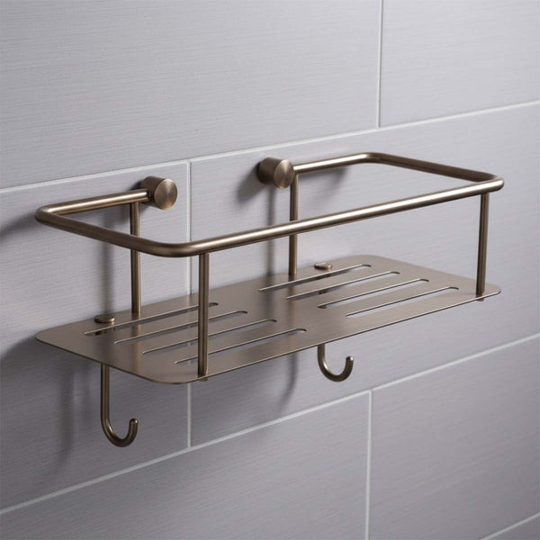 brushed bronze shower caddy