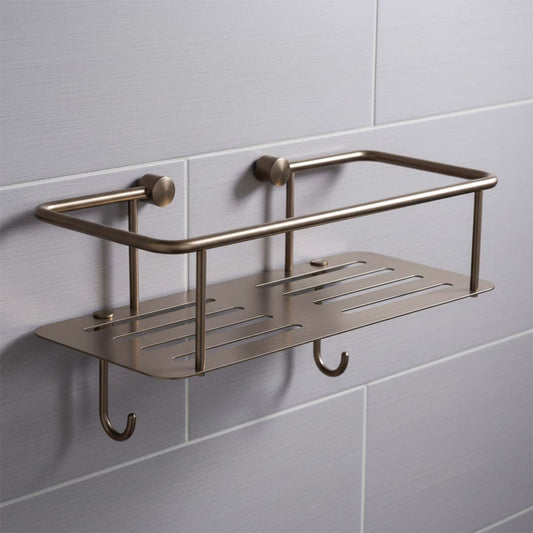 brushed bronze shower caddy