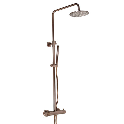 thermostatic shower with riser bronze