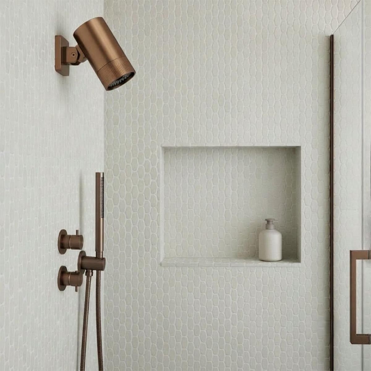 brushed bronze wall mounted round shower head rainfall 
