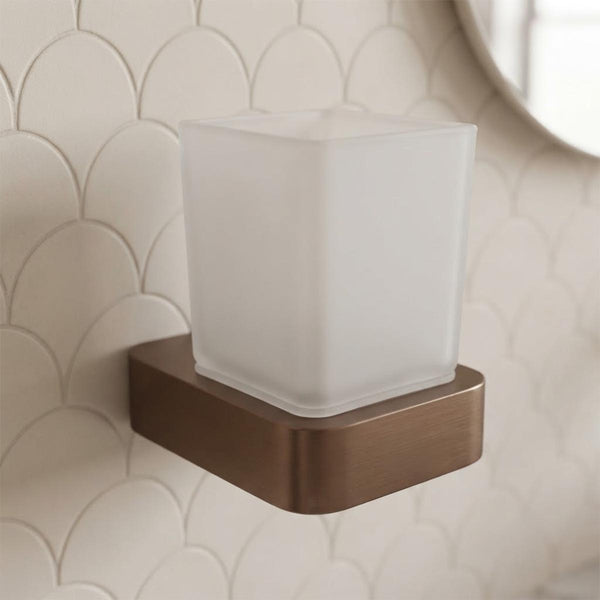 brushed bronze wall mounted tumbler holder