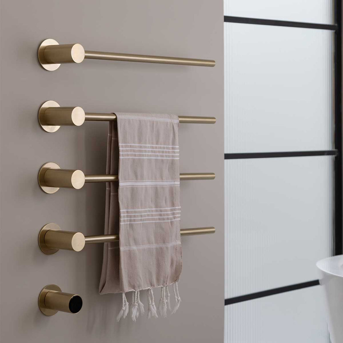 Gold Towel Radiators | Designer Heated Towel Rail | Gold Towel Warmer
