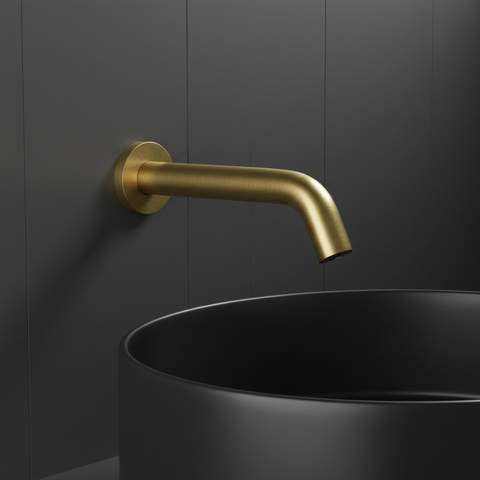brushed gold infrared touchless sensor tap