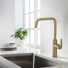 Brushed Gold Single Lever Kitchen Sink Mixer Tap