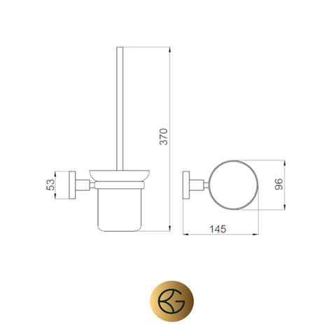 gold toilet brush and holder