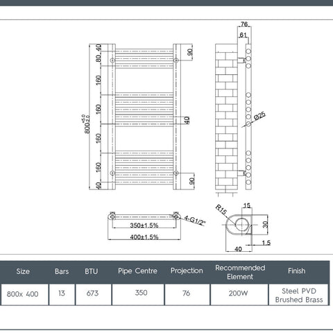 brushed gold towel radiator 