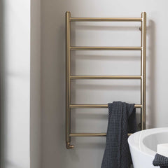 brushed gold towel rail radiator