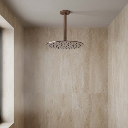 ceiling mount shower arm - brushed bronze