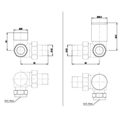 gold corner towel rail valves